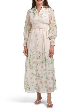 dalia macphee long sleeve border print floral maxi dress Dalia Macphee | Dresses | 956 Nwt Dalia Macphee Vneck Long Sleeve Floral  Border Print Maxi 40
